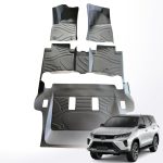 TRX AUTO 3D Car Floor Mats For Toyota Fortuner 2016 To 2025 Set Of 4 | With All Weather Protection | Black TPE Car Floor Mats | Accessories For Toyota Fortuner |