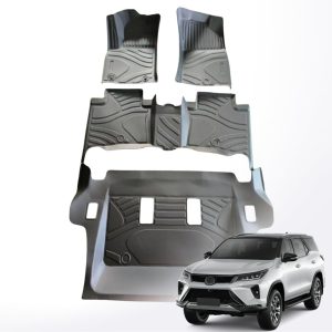 3D Car Floor Mats For Toyota Fortuner 2016 To 2025 Set Of 4