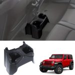 TRX AUTO Rear Cup Holder| Floor console Storage Organizer For Jeep Wrangler & Gladiator | JLU, JL & JT | FOR Jeep gladiator accessories | Compatible with Jeep Wrangler Accessories |