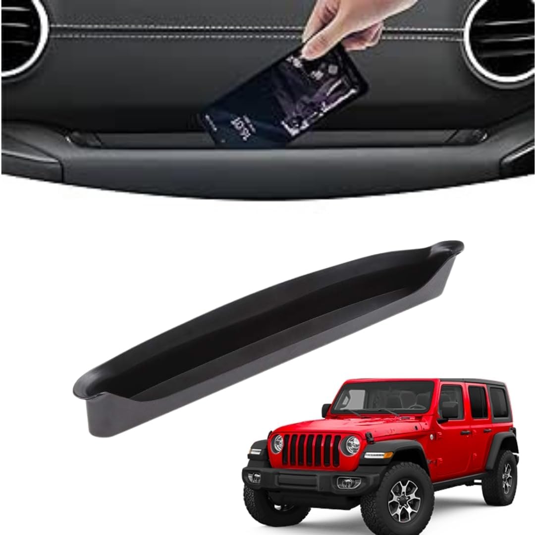 TRX AUTO Grab Handle Storage Tray Passenger Side with Anti-Slip Mat For Jeep Wrangler JLU, JL & JT Gladiator | Wrangler Interior Accessories | From 2018-2024 Wrangler