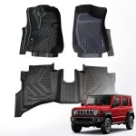 TRX AUTO 3D Car Floor Mats For Suzuki Jimny 5 Door 2018 To 2024 Set Of 3 | With All Weather Protection | Black TPE Car Floor Mats | Compatible with Suzuki jimny 2025 Accessories |