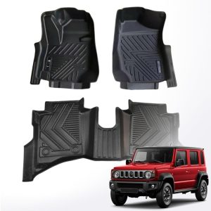 TRX AUTO 3D Car Floor Mats For Suzuki Jimny 5 Door 2018 To 2024 Set Of 3 | With All Weather Protection | Black TPE Car Floor Mats | Compatible with Suzuki jimny 2025 Accessories |