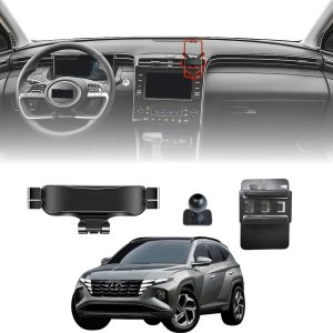 TRX AUTO Phone Holder Mount With Gravity Phone Holder For Hyundai Tucson 2021 To 2024 | Hyundai Tucson Accessories | Hyundai Tucson Mobile Phone Holder