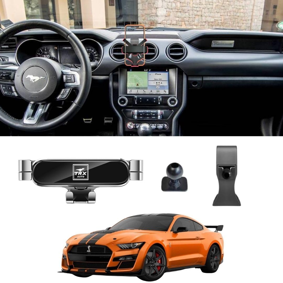 TRX AUTO Phone Holder Mount With Gravity Phone Holder For Ford Mustang 2016 To 2023 | Ford Mustang Accessories | Mustang Mobile Phone Holder