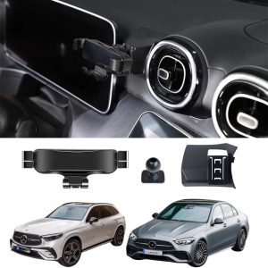 TRX AUTO Phone Holder Mount With Gravity Phone Holder For Mercedes Benz C Class, GLC 2022 2023 2024 2025 | Mercedes C Class Car Accessories | Mercedes Mobile Phone Holder