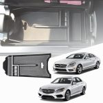 TRX AUTO Center Armrest Console Organizer For Mercedes Benz E CLASS 2010 To 2015 W212 & CLS 2012 To 2017 | Center Storage Box Organizer Tray | Type B with Double USB | Mercedes Benz Accessories