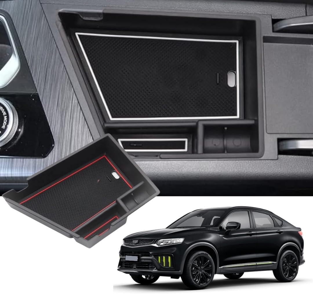 TRX AUTO Center Armrest Console Organizer For Geely Tugella 2020 2021 2022 2023 2024 | Center Storage Box Organizer Tray | Geely Accessories 2024