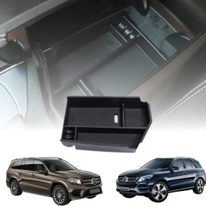 TRX AUTO Center Armrest Console Organizer For Mercedes Benz GL ML GLE Class 2015-2018 & GLS 2016-2018 | Center Storage Box Organizer Tray | Mercedes Benz Accessories