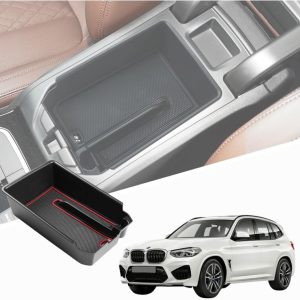 Center Armrest Console Organizer For BMW X3 & X4 2018 2019 2020 2021 2022 2023 2024 | Center Storage Box Organizer Tray | BMW Accessories 2024