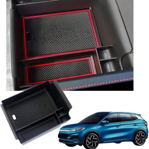 TRX AUTO Center Armrest Console Organizer For BYD ATTO 3 2022 2023 2024 | BYD Car Accessories | Center Console Storage Box Tray Insert