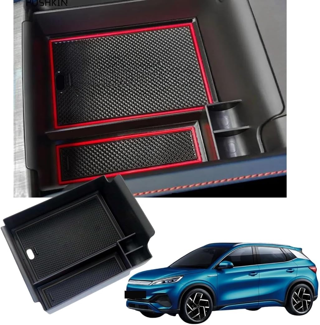 TRX AUTO Center Armrest Console Organizer For BYD ATTO 3 2022 2023 2024 | BYD Car Accessories | Center Console Storage Box Tray Insert