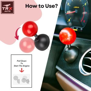 TRX AUTO Retro Joystick Push To Start Metal Button Cover | Universal Fit | Car Auto Accessories | Gifting Items For Men | Joystick lever Pushto Start | Red |