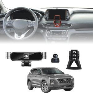 TRX AUTO Phone Holder Mount With Gravity Phone Holder For Hyundai Santa Fe 2019 To 2024 | Hyundai Santafe Accessories | Hyundai Santa Fe Mobile Phone Holder