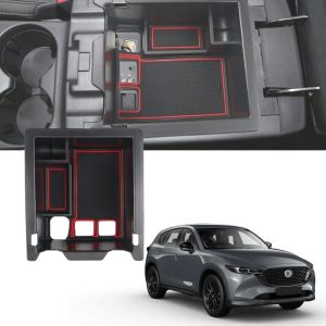 TRX AUTO Center Armrest Console Organizer For Mazda CX-5 2017 2018 2019 2020 2021 2022 | Center Storage Box Organizer Tray | Mazda Accessories