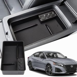 TRX AUTO Center Armrest Console Organizer For Nissan Altima 2019 2020 2021 2022 2023 2024 | Center Storage Box Organizer Tray | Nissan Altima Accessories
