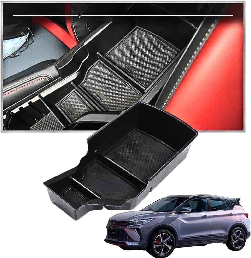 TRX AUTO Center Armrest Console Organizer For Geely Coolray 2020 2021 2022 2023 | Center Storage Box Organizer Tray | Geely coolray Accessories