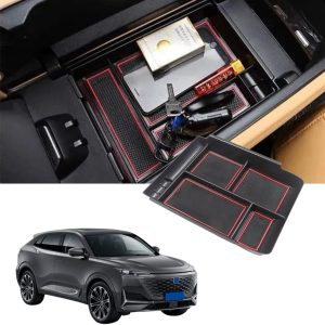 TRX AUTO Center Armrest Console Organizer For Changan UNI K 2020 2021 2022 2023 2024 | Center Storage Box Organizer Tray | Changan Accessories 2024