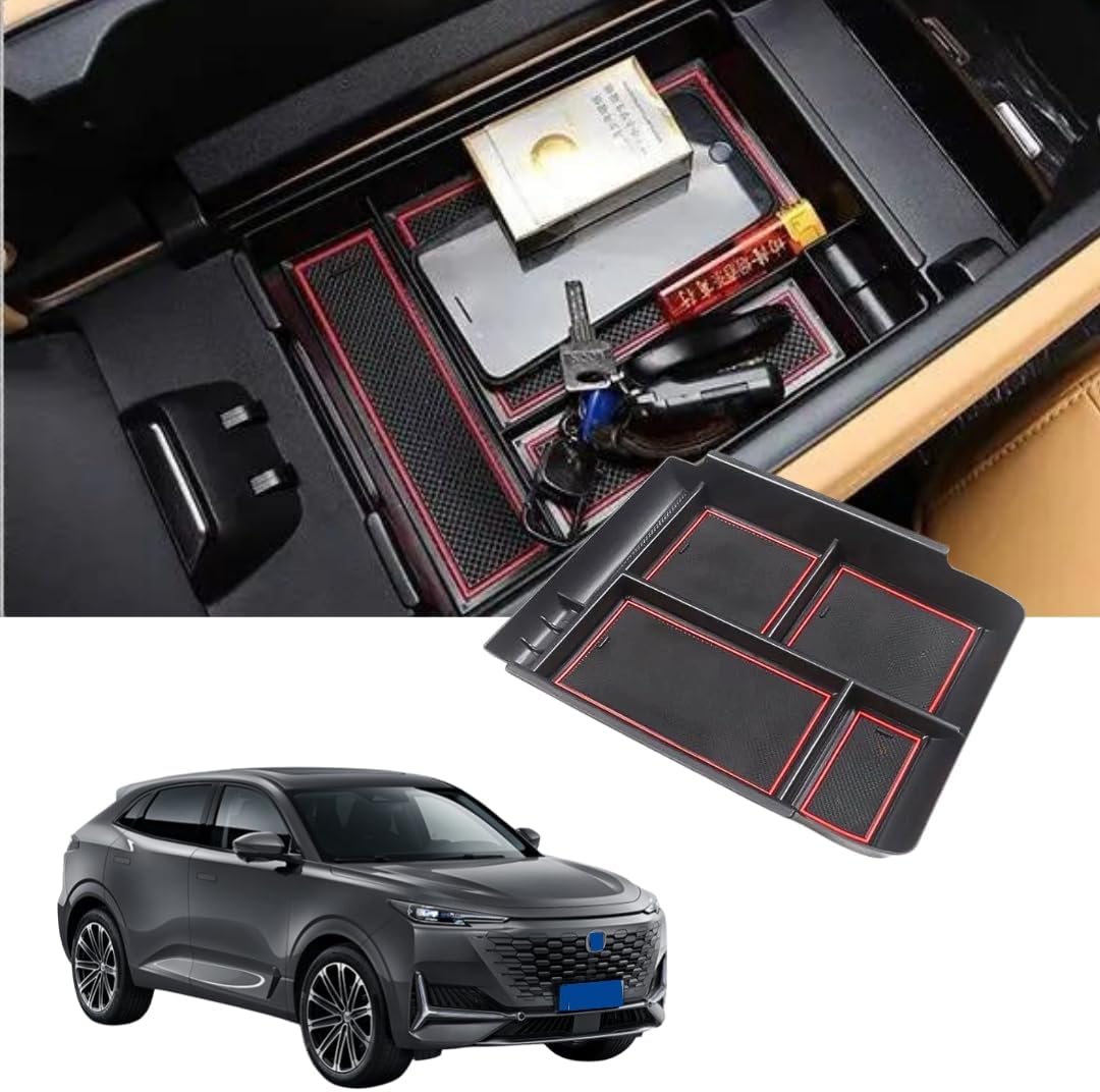 TRX AUTO Center Armrest Console Organizer For Changan UNI K 2020 2021 2022 2023 2024 | Center Storage Box Organizer Tray | Changan Accessories 2024