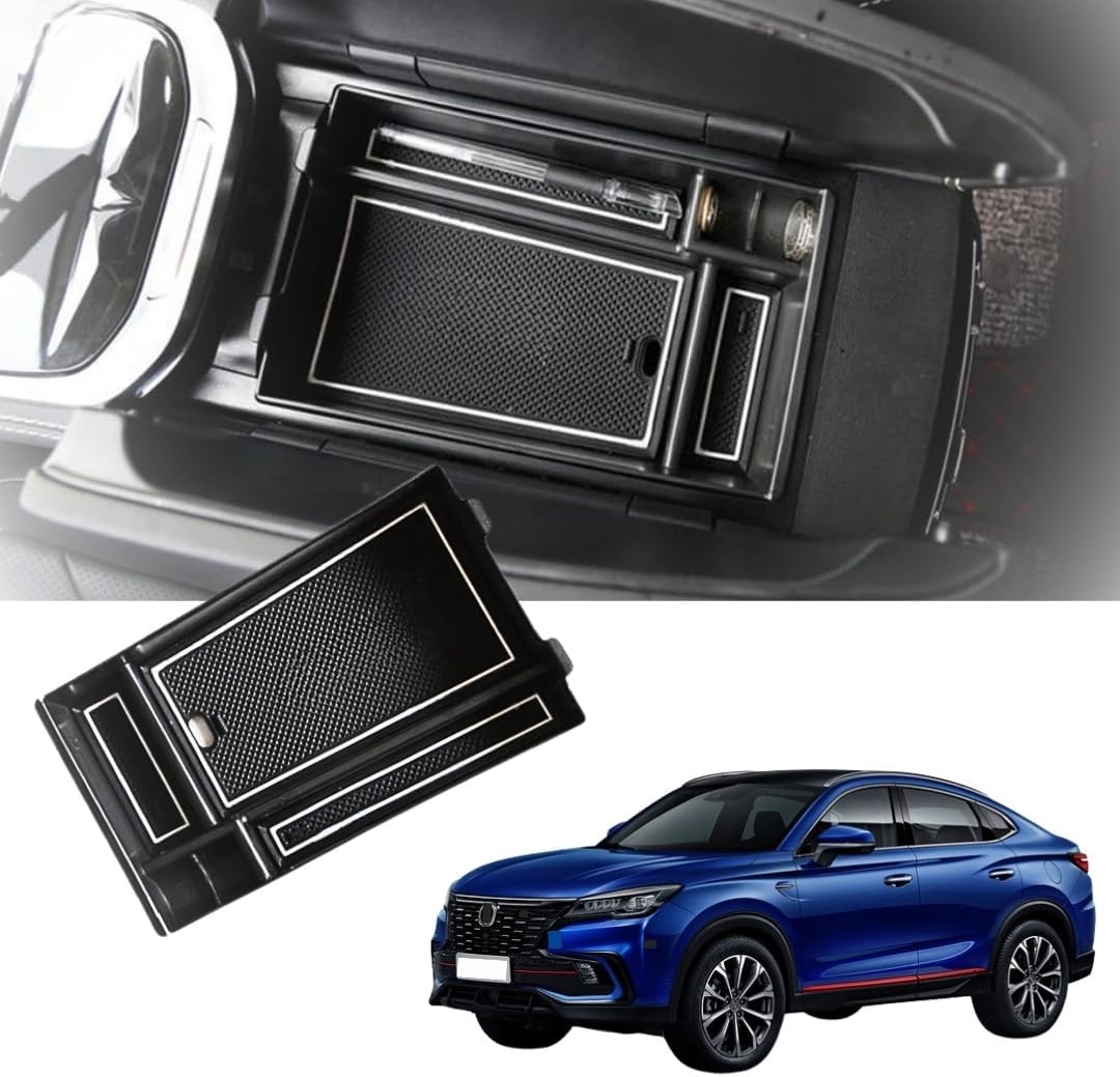 TRX AUTO Center Armrest Console Organizer For Changan CS85 2019 2020 2023 2024 | Changan Car Accessories | Center Console Storage Box Tray Insert