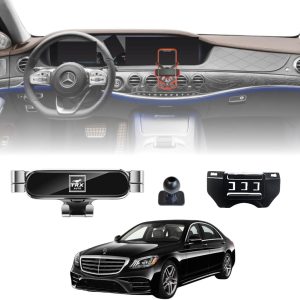 TRX AUTO Phone Holder Mount With Gravity Phone Holder For Mercedes S Class 2014 To 2020 | Mercedes Benz S400, S500, S600, S63, S65 & S Class Coupe Accessories | Mobile Phone Holder