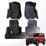TRX AUTO 3D Car Floor Mats For Suzuki Jimny 2 Door 2018 To 2024 Set Of 3 | With All Weather Protection | Black TPE Car Floor Mats | Compatible with Suzuki jimny 2025 Accessories |