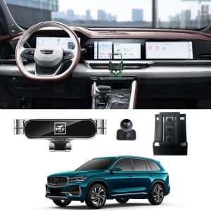 TRX AUTO Phone Holder Mount With Gravity Phone Holder For Geely Monjaro 2021 To 2025 | Geely Monjaro Accessories 2024 | Monjaro Mobile Phone Holder