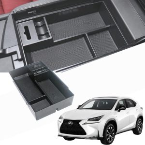 TRX AUTO Center Armrest Console Organizer For Lexus NX 300h 200T 2014 2015 2016 2017 | Center Storage Box Organizer Tray | Lexus Accessories