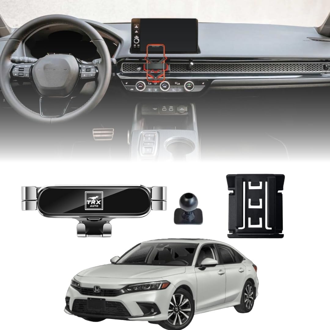 TRX AUTO Phone Holder Mount With Gravity Phone Holder For Honda Civic 2021 To 2025 | Honda Civic 11th Gen Accessories | Honda Civic Mobile Phone Holder