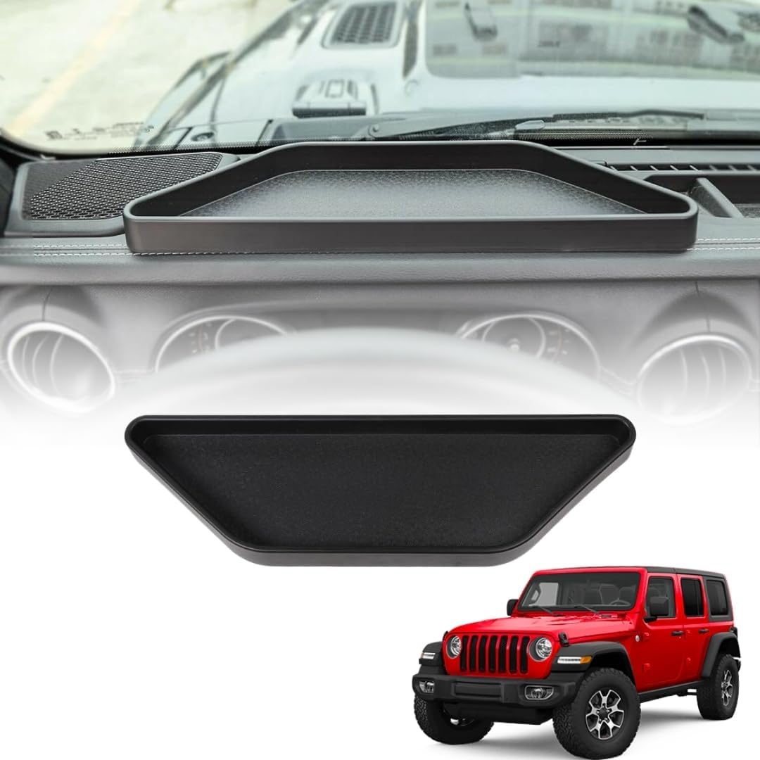 TRX AUTO Dashboard Top Storage Tray For Jeep Wrangler & Jeep Gladiator JL, JLU & JT 2018-2024 | Jeep Wrangler Interior Accessories | Car Interior Organizer |